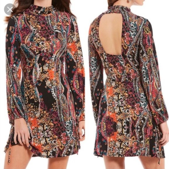 Free People Dresses & Skirts - Free People All Dolled Up Paisley Long Sleeved Mini Dress
